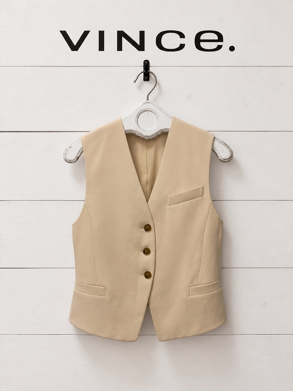 Vince Tailored Vest – Cream – Size 4